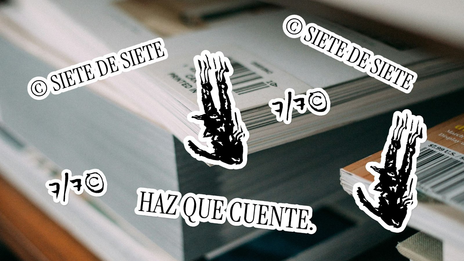 Siete de Siete identity applied to a shopping bag and T-shirt.